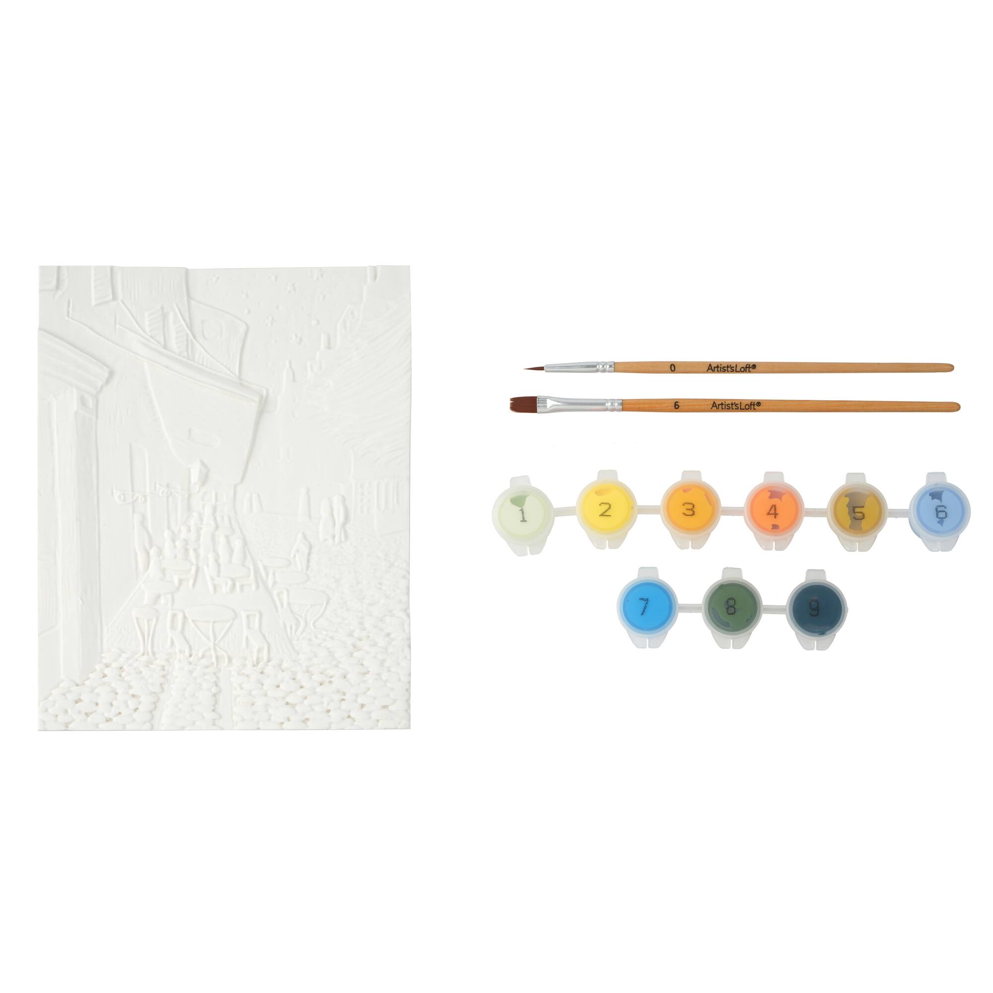 Café Terrace at Night Relief Painting Kit by Artist's Loft®